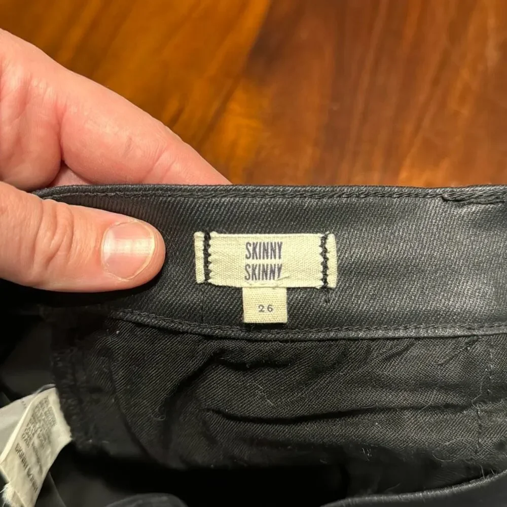 Madewell Skinny Skinny Black Biker Moto Jeans Women’s US 26 - Picture 7 of 9